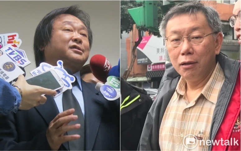 台北市長柯文哲（右）與北市議員王世堅（左）。   圖：新頭殼合成照