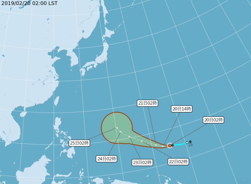 氣象局表示，依照目前「蝴蝶」颱風的路徑來看，未來一週對台沒有影響。   圖：翻攝中央氣象局官網