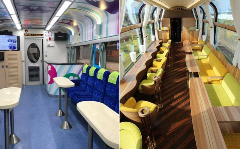 有網友將日本觀光鐵道列車與台鐵觀光列車做比較。   圖：翻攝自臉書社團台鐵家族／合成圖
