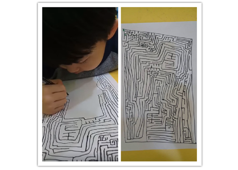 一名媽媽上網抱怨 5 歲兒子熱愛畫「迷宮圖」，結果網友看後全都大驚：根本天才！。   圖／翻攝自臉書社團爆怨公社