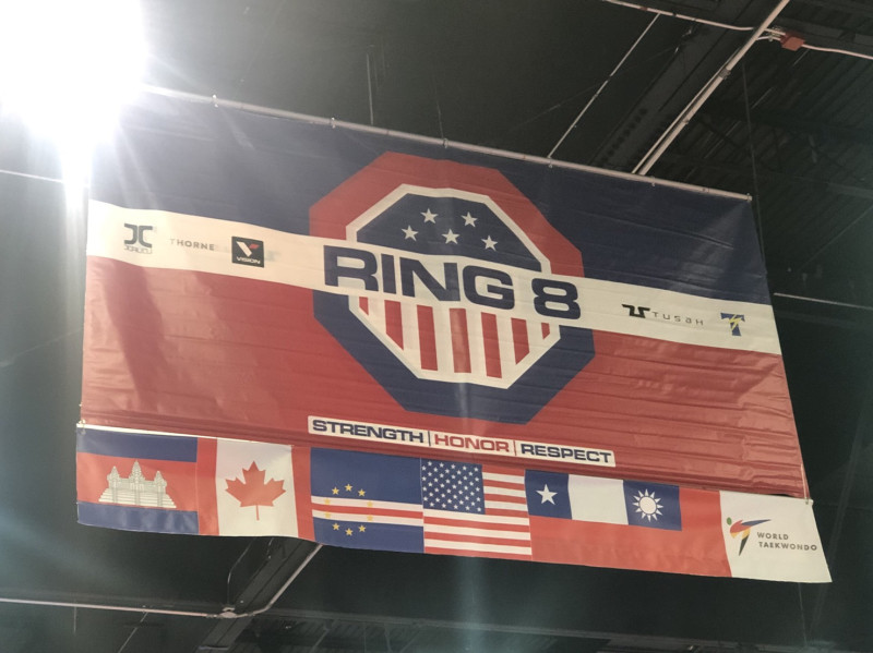 2019跆拳道美國公開賽出現我國國旗。   圖／中華跆協提供