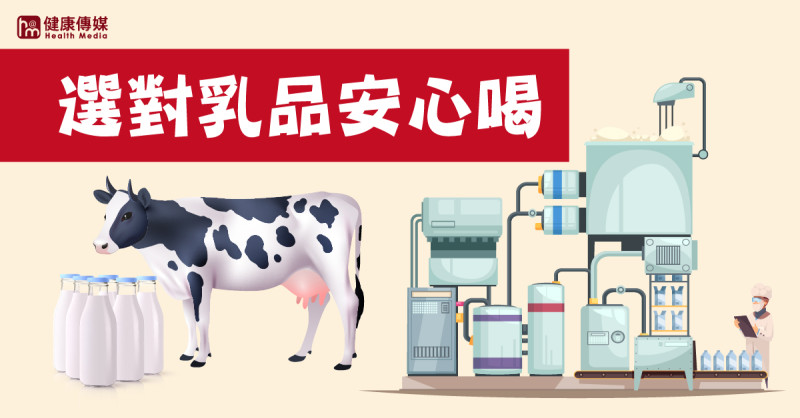 牛奶富含蛋白質和鈣質，市售的乳品種類繁多，鮮奶、奶粉、保久乳，到底該選哪一種才好呢？其實這些乳品的來源都是生乳，不同的是殺菌方法。   圖／健康傳媒製作