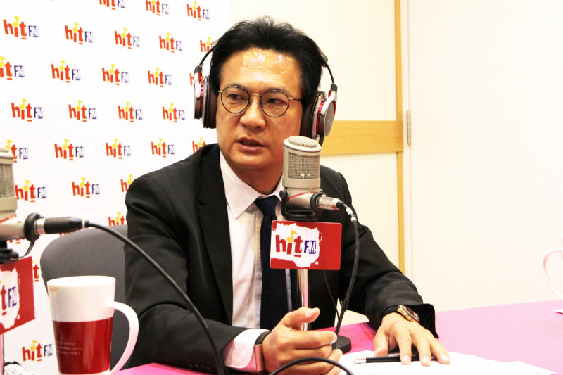 黨籍候選人郭國文所屬的新潮流立委林俊憲今（12）接受廣播專訪。   圖：「Hit Fm《周玉蔻嗆新聞》製作單位提供