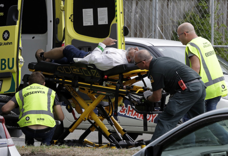 紐西蘭基督城市中心驚傳連續槍擊事件，造成逾十人死傷。   圖：達志影像/美聯社