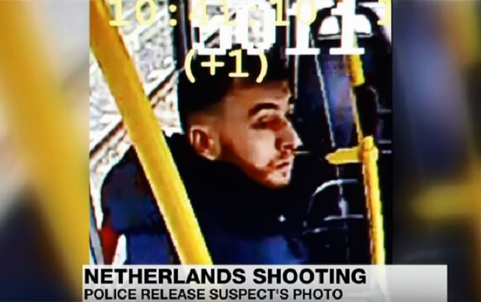 荷蘭中部城市烏得勒支18日發生槍擊案，警方正在追捕疑似涉案的37歲土耳其裔男性，並公布他的照片。   圖：翻攝Youtube