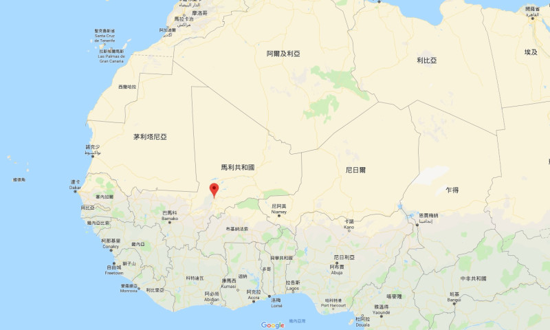 馬利位於非洲西部   圖：取材自Google Map