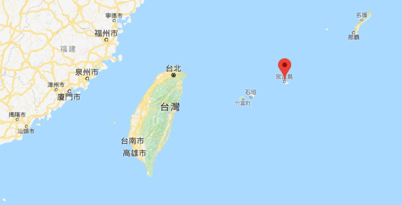 日本宮古島相關地理位置。   圖：翻攝Google Map