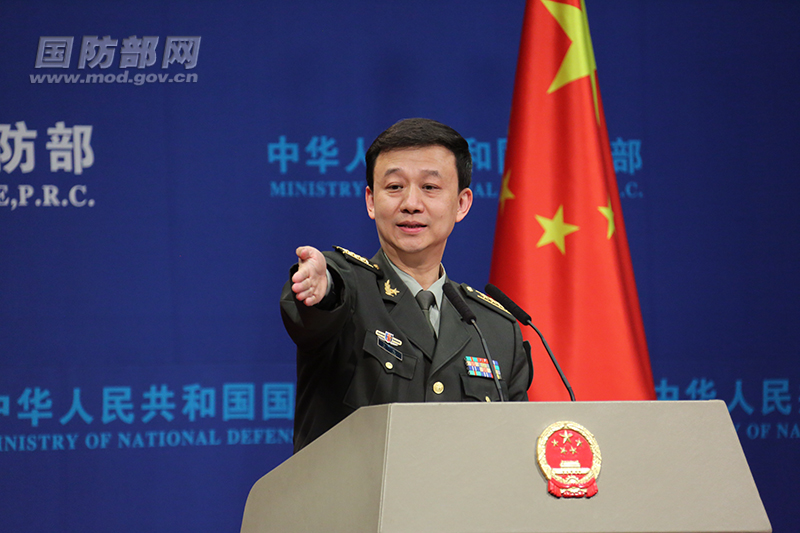 中國國防部發言人吳謙24日表示，在港府請求下，北京當局可出動解放軍。   圖：翻攝自中國國防部網站