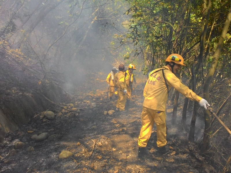 國家森林救火隊救火實況。   圖：林務局／提供