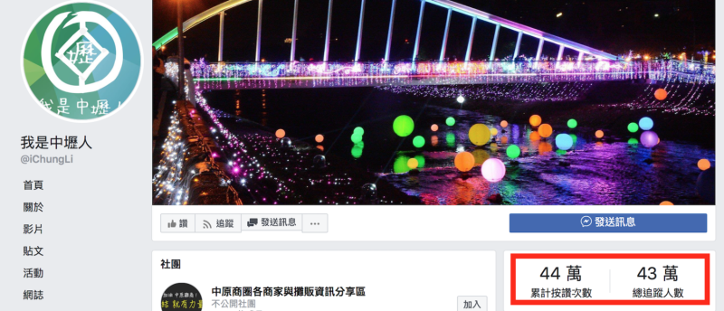 桃園市議員王浩宇經營的粉絲專頁。   圖：擷取自《我是中壢人》/臉書粉專