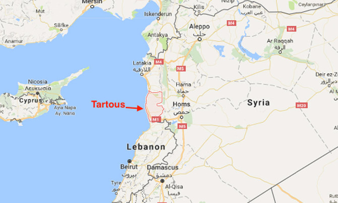 塔爾圖斯是敘利亞在地中海的天然大港。如今將租借給俄羅斯50年。   圖：Google map