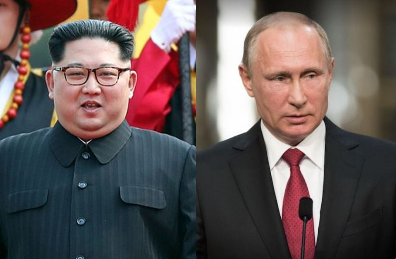 北韓領導人金正恩（左）、俄羅斯總統普丁（右）。   圖：新頭殼合成