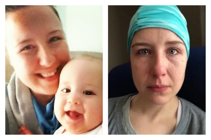 羅德罕（Inez Rudderham）是一名 33 歲的母親，她的小息肉已經進展到第三階段，面對的是癌症末期的治療。    圖／翻攝自 Marilyn Inez 臉書