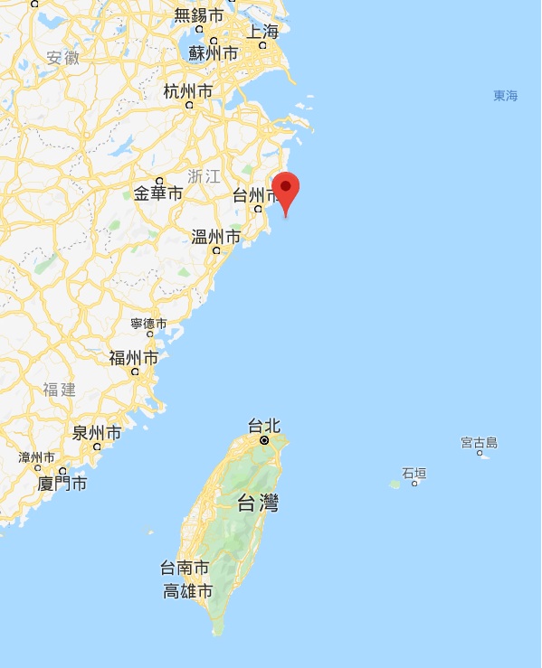 國防部7日發布新聞稿回應中國大陸解放軍於浙東海域實彈軍演一事，強調「禁航區距基隆約175浬」。   圖：翻攝Google Map