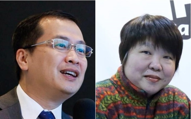 國民黨台北市議員羅智強（左）、資深媒體人黃光芹（右）。   圖：新頭殼合成