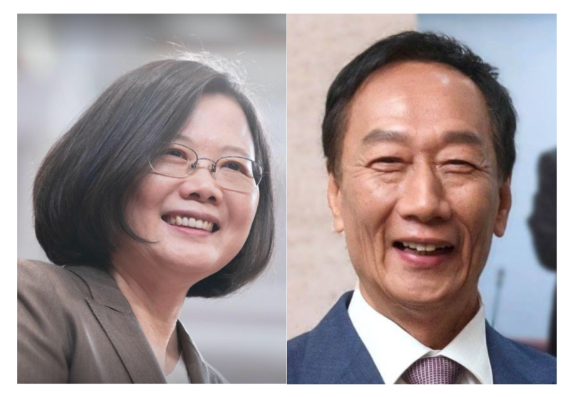 左：總統蔡英文；右：鴻海集團董事長郭台銘。   圖：新頭殼合成