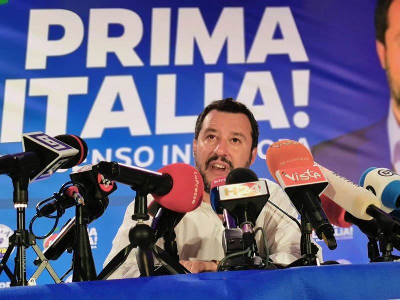 義大利內政部長薩爾維尼（圖）領導的極右派聯盟黨在歐洲議會選舉勝出，可能會結合其他右翼勢力另組執政聯盟。   圖：翻攝Matteo Salvini臉書