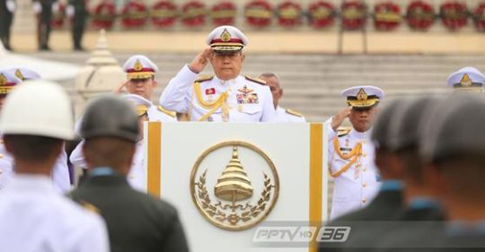 泰國前總理素拉育（中）擁有雄厚的軍方背景，被任命為代厘樞密院主席。   圖：翻攝自泰國PPTV HD36