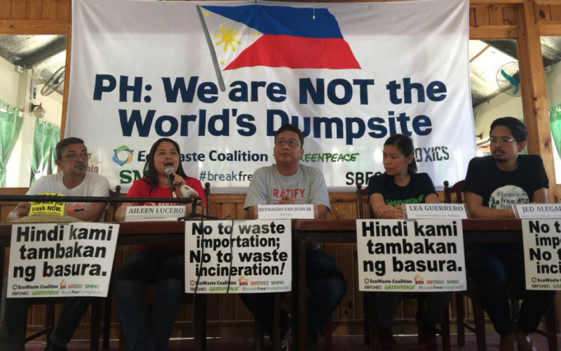 綠色和平與擺脫塑膠環保團體今天舉行記者會，向全世界表達，菲律賓或亞洲不是已開發國家或富國的垃圾場。   圖：翻攝Break Free From Plastic官網