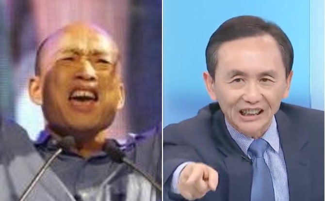 高雄市長韓國瑜（左）、美麗島電子報董事長吳子嘉（右）。   圖：新頭殼合成