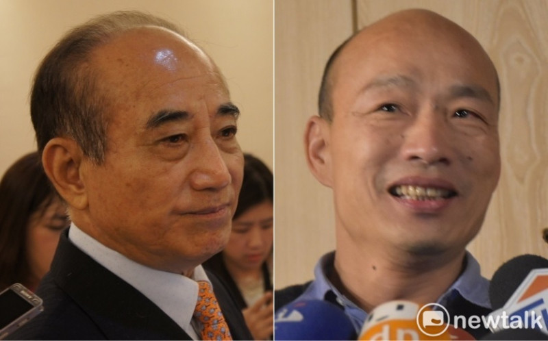 前立法院長王金平(左)以為拱上了韓國瑜(右)當高雄市長，就能安心競逐大位，哪裡想到國民黨總統初選的門檻：限外省人。   圖：新頭殼合成
