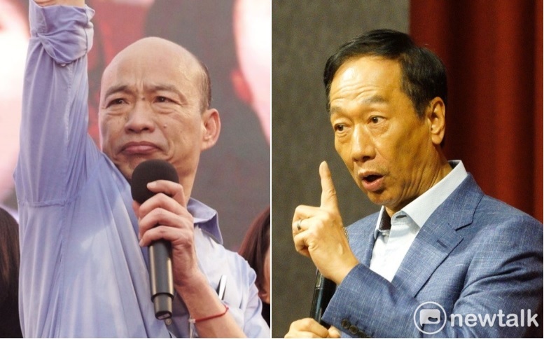 鴻海董事長郭台銘（圖右）強調與高雄市長韓國瑜（圖左）是好兄弟。   圖：新頭殼合成