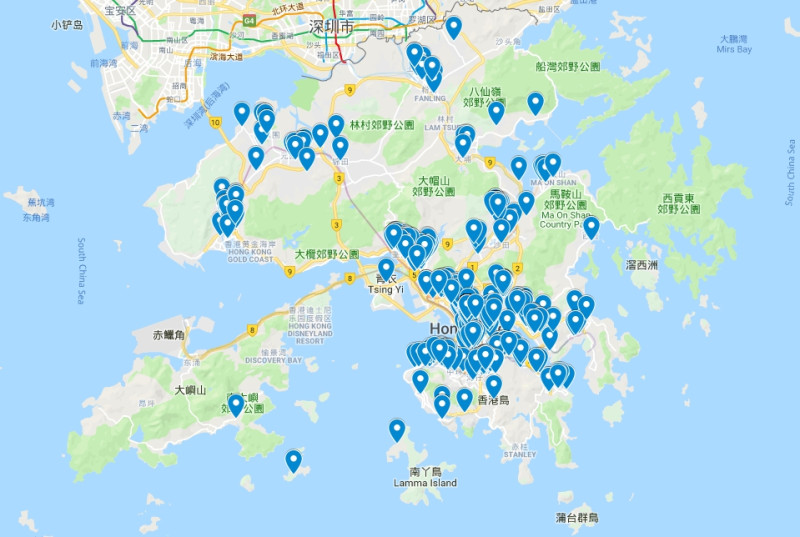 「反送中」抗議行動持續擴大，現在有許多店舖以罷市來聲援，準備力抗香港政府。   圖：翻攝自google map