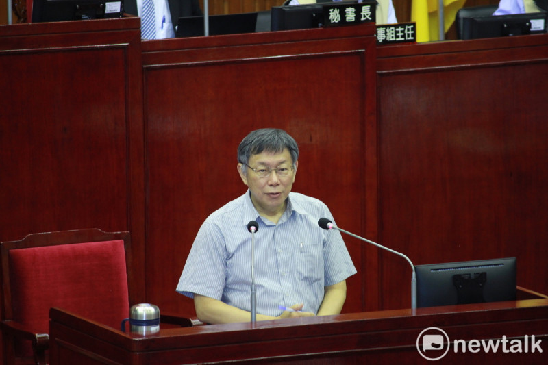 台北市長柯文哲今日在議會備詢。   圖：周煊惠 ／攝