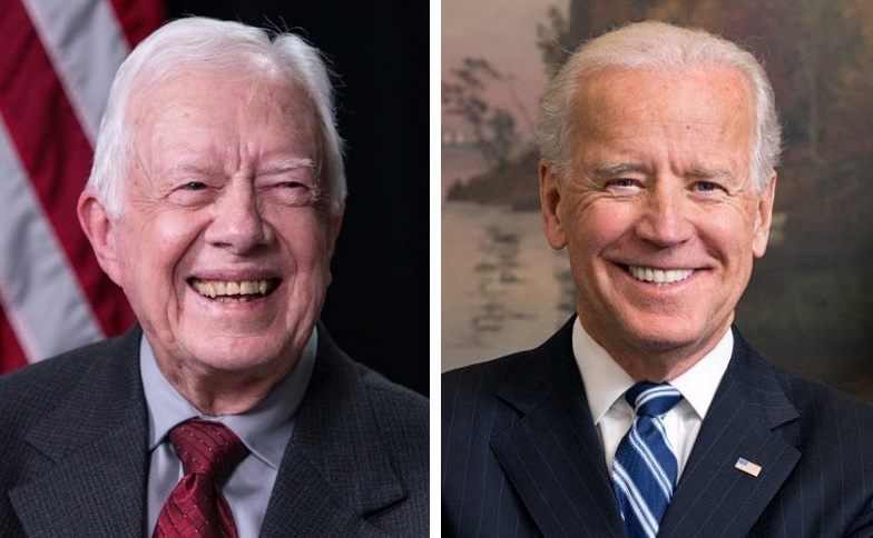 美國前總統卡特(左)、美國前副總統拜登(右)。   圖：新頭殼合成