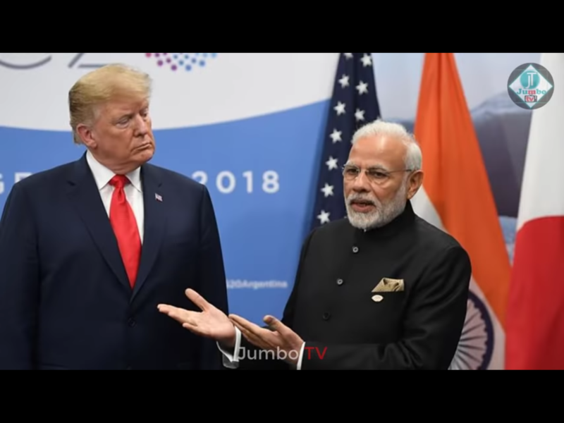 儘管華府戮力加強與印度間的關係來抗衡中國，美國總統川普（左）和印度總理莫迪（Narendra Modi，右）也雙雙主張彼此關係良好，但美印兩國貿易關係仍陷入緊張。   圖：翻攝自Youtube（資料照片）