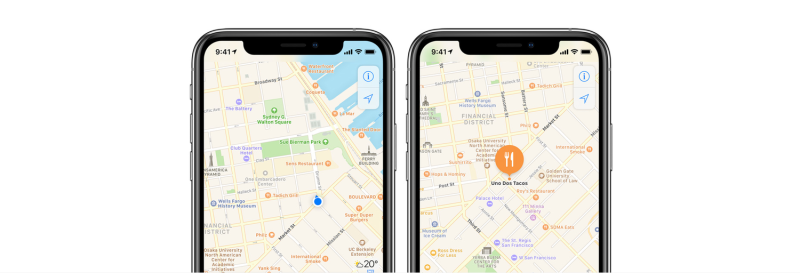 Apple地圖功能「Apple Maps」。   圖：翻攝蘋果官網
