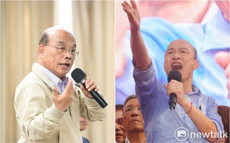 行政院長蘇貞昌（左）、高雄市長韓國瑜（右）近日口水不斷。   圖：新頭殼合成