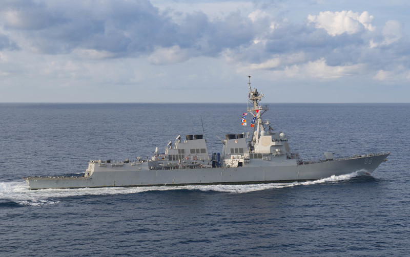 今年5月，美軍伯克級「普雷貝爾號」驅逐艦自台灣西南海域，「由南向北」航經台灣海峽。   圖：翻攝自美國海軍官網