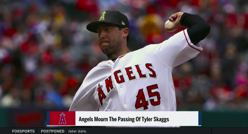 天使隊投手Tyler Skaggs驟逝。   圖／翻攝自youtube