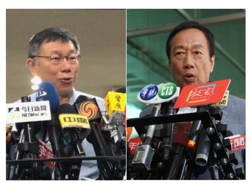 台北市長柯文哲與鴻海集團創辦人郭台銘是否聯手合作的消息，成為近來政壇的焦點。   圖：新頭殼合成