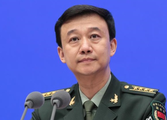 中國國防部發言人吳謙。   圖：翻攝自央視網