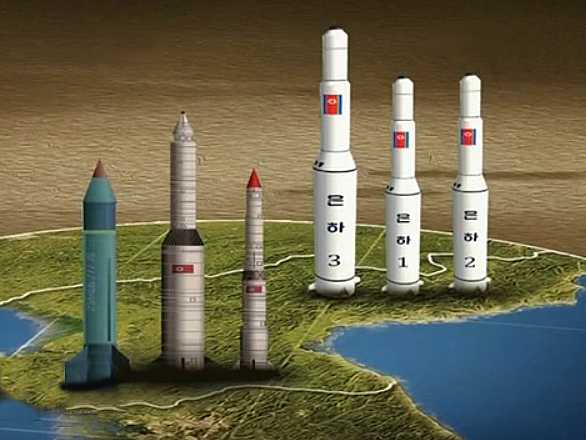 已知的北韓飛彈布署概略，銀河系列運載火箭布署於北端聲稱作為科學用途，但也可改裝為彈道飛彈。   圖：翻攝維基百科/Sweater作品