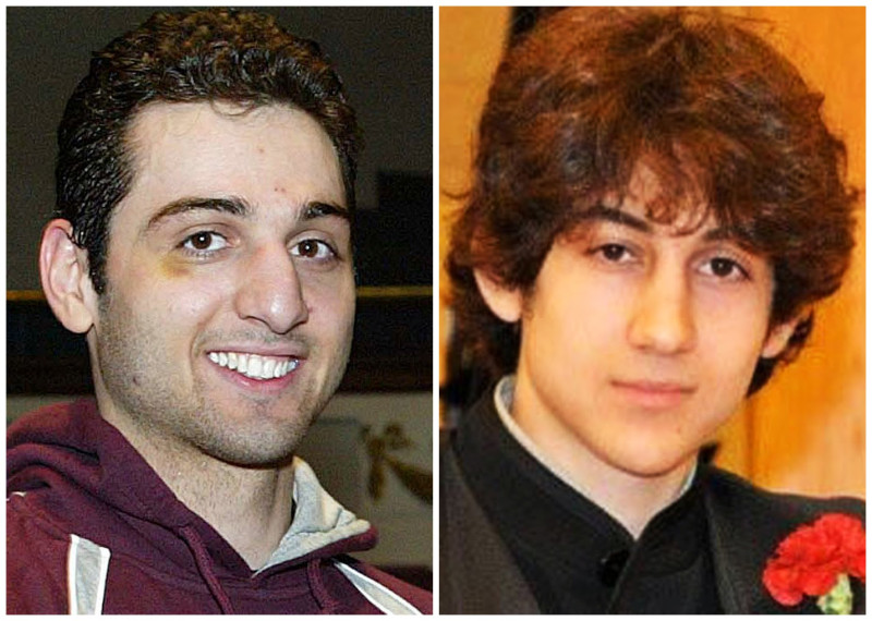 查納耶夫兄弟檔塔默蘭（左）與佐哈犯下波士頓爆炸案，默蘭遭擊斃，如今弟弟佐哈強調哥哥才是主謀，提上訴要求重審。   圖：達志影像/美聯社資料照片  