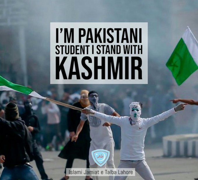 印度廢除喀什米爾獨立於《憲法》之外的特殊地位後，當地衝突升級，已有巴基斯坦學生發起聲援活動。   圖：翻攝自ZARAH FATIMA推特