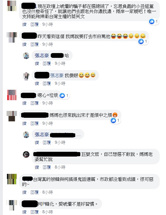 網友直言，台灣真的被韓與柯搞得鬼話連篇。   圖：翻攝自張志豪臉書