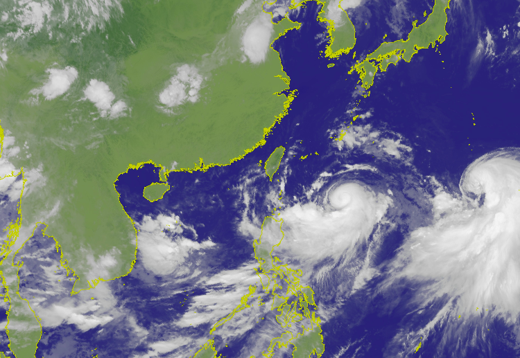 中央氣象局表示，第9號颱風「利奇馬」強度有增強為中度颱風的趨勢，未來將以西北的方向朝颱灣東北方近海接近   圖：截自中央氣象局