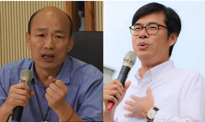 高雄市長韓國瑜(左)與政院副院長陳其邁(右)。   圖：新頭殼合成 (右圖：陳其邁臉書)