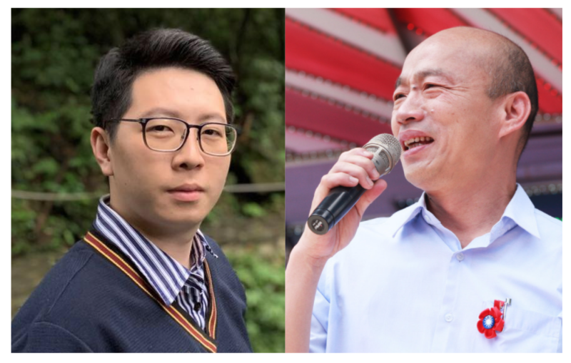 桃園市議員王浩宇（左）時常在臉書上針貶高雄市政，藉此揶揄高雄市長韓國瑜（右）執政漏洞多，引起韓粉大力撻伐。   圖：新頭殼合成照