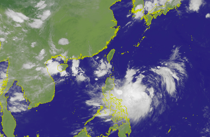 昨（21）日下午正式生成的第11號颱風，目前正位於菲律賓東方海面   圖：截自中央氣象局