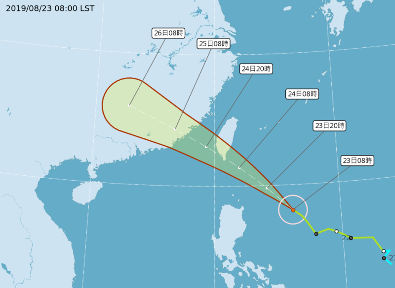 根據氣象局觀測，白鹿颱風中心可能於24日通過恆春一帶。   圖：中央氣象局／提供