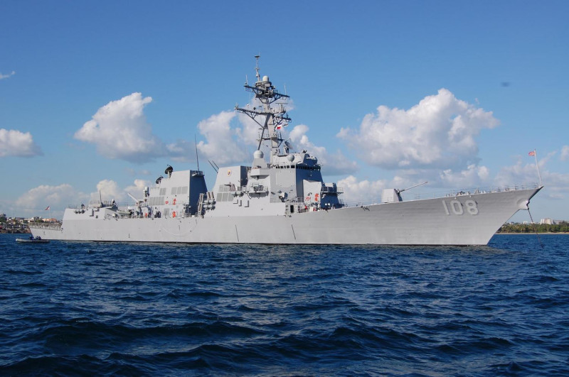 美國海軍驅逐艦韋恩梅爾號（USS Wayne E.Meyer DDG-108）。   圖：翻攝USS WAYNE E. MEYER ( DDG 108)臉書