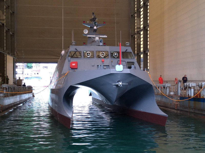 中科院和龍德造船合力打造的「微型飛彈突擊艇」原型—「光榮之星 海上測試載台」。   圖：翻攝國家中山科學研究院官網
