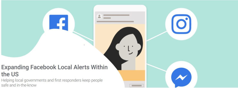 日前Facebook宣布，將推出「Local Alerts」地方警報新功能。   圖：翻攝自Facebook官網