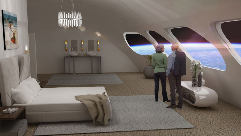 根據門戶基金會設計圖，太空旅館將配備酒吧、全功能廚房、自然風格的內部裝潢等設施，提供旅客頂級豪華的享受。