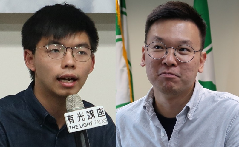 黃之鋒等人近日來台參訪，並與民進黨舉行座談會，說明香港局勢。   圖：新頭殼合成（資料照片）